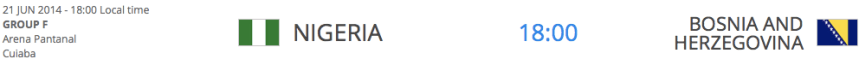 Nigeria v Bosnia and Herzegovina