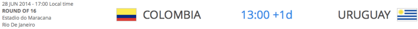 Colombia v Uruguay